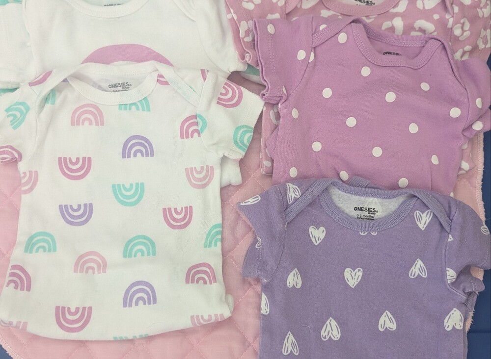 Baby Girls' Bundle Of Seven Onesie Brand 0 To 3 Months Onesies.